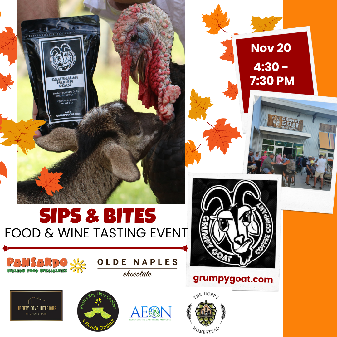 AEON sponsors Grumpy Goat Coffee Thanksgiving tasting event