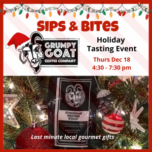 Grumpy Goat Coffee holiday tasting event 2025